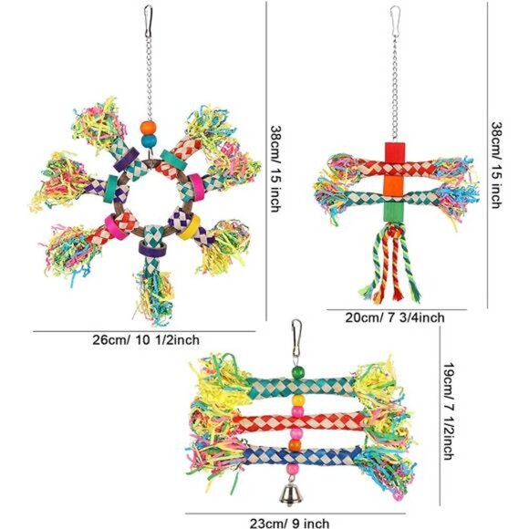 5PCS Bird Toys Bird Shredding Foraging Toys Hanging Parakeet Toys, Bird Chew Toy - Picture 4 of 8